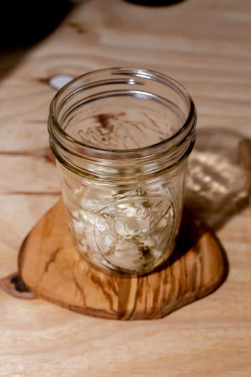 garlic in a mason jar