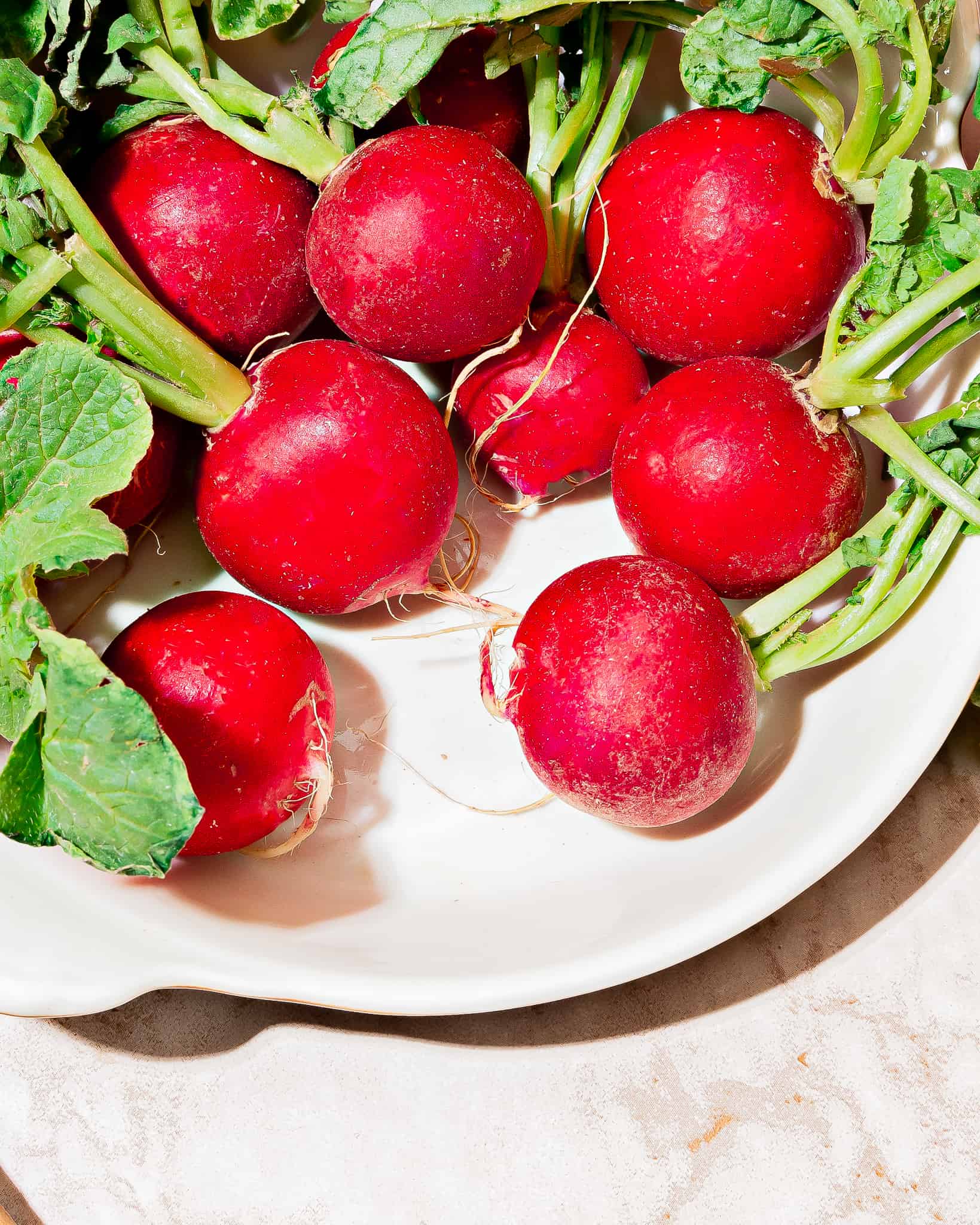 place of red radishes with greens