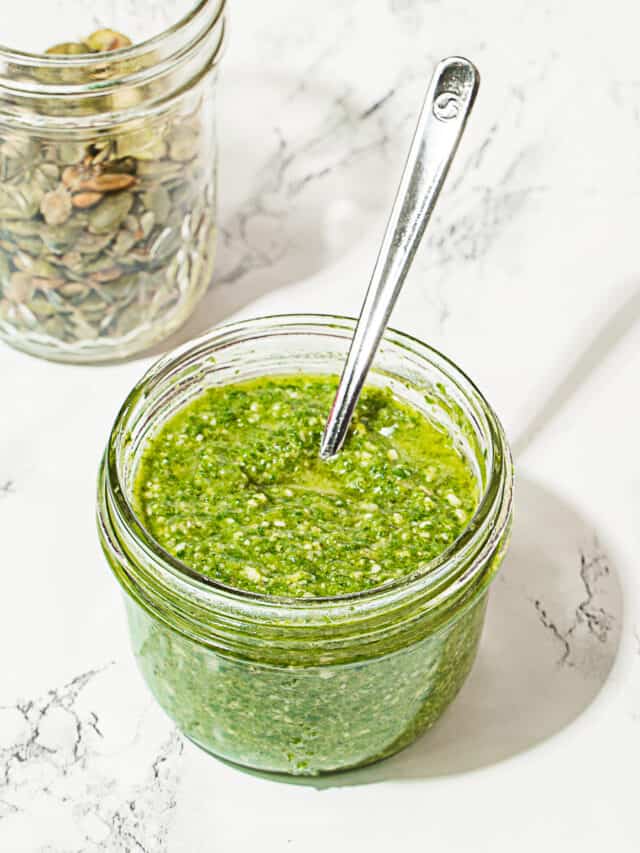 Healthy Vegan Garlic Mustard Pesto Recipe