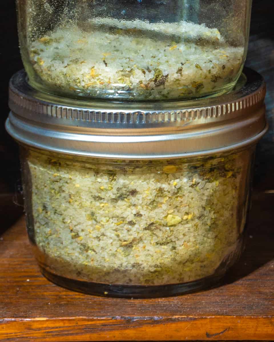 jalapeno salt in a mason jar