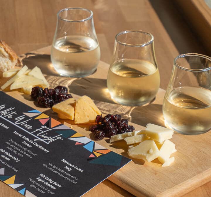 cheese and wine flight in wisconsin