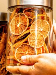 person holding dried orange slices