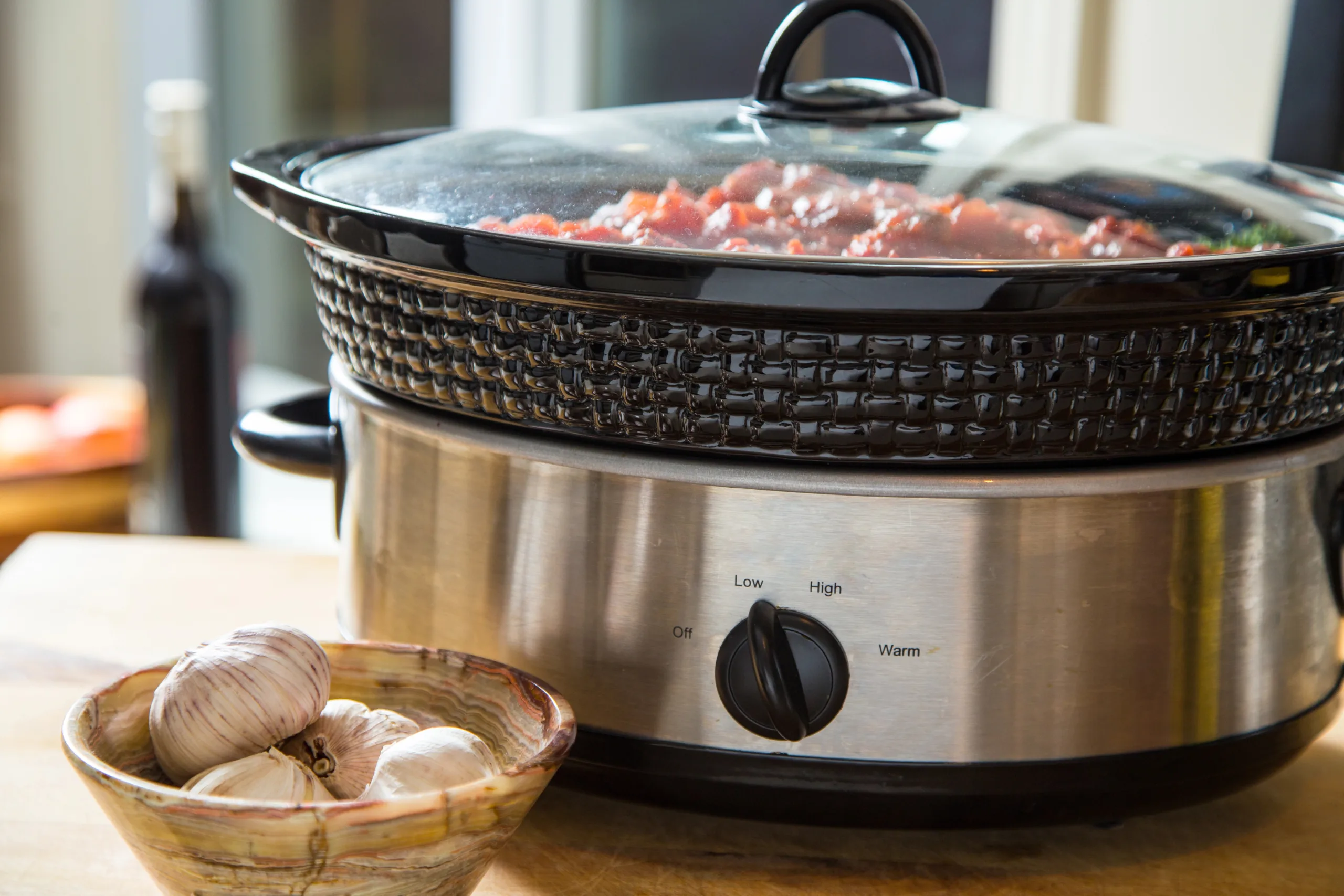 slow cooker dish simmering